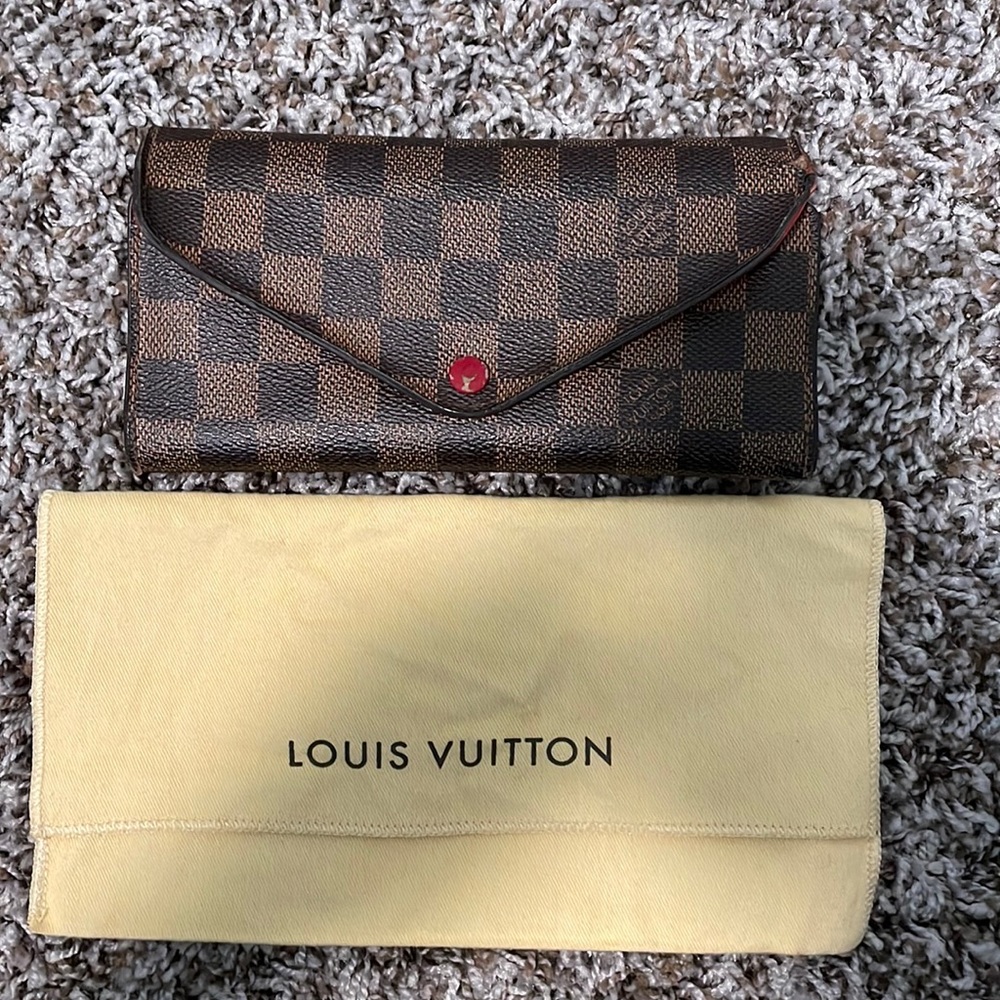 Damier Ebene Josephine Wallet Red